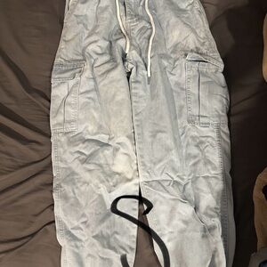 Light Blue Drawstring Men's Pants